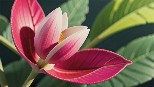 特徴的な葉の形と繊細な花